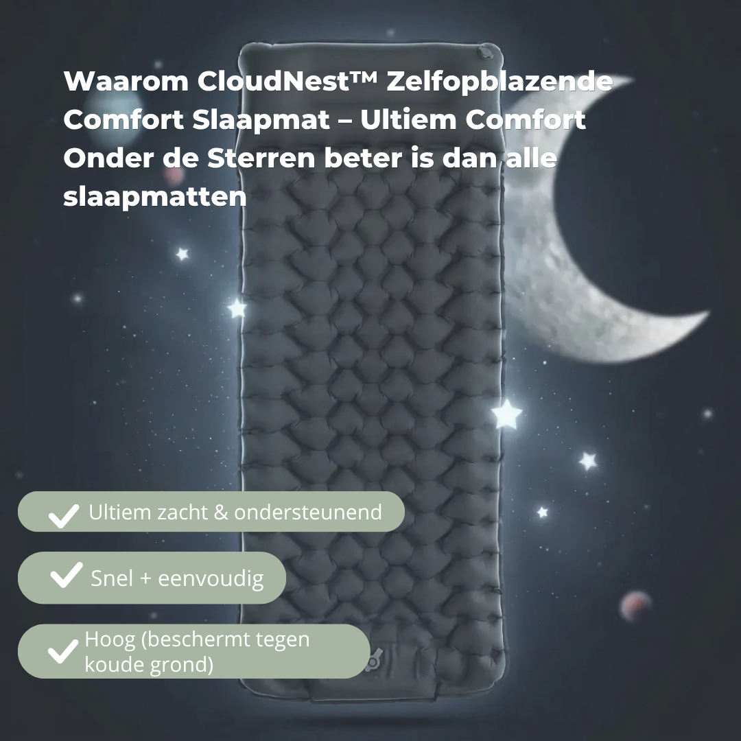 CloudNest™ Zelfopblazende Comfort Slaapmat – Ultiem Comfort Onder de Sterren